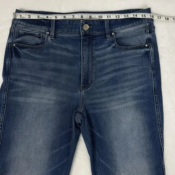 White House Black Market Jeans Womens 12L Blue The Skinny Flare Stretch Denim - Picture 7 of 11